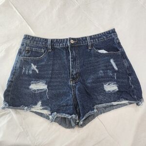 Kancan Size 13/30 Denim Distressed Women's Shorts